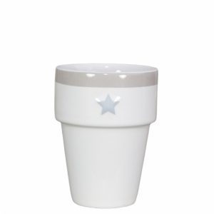Mug Milk White Star Grey Bastion Collections