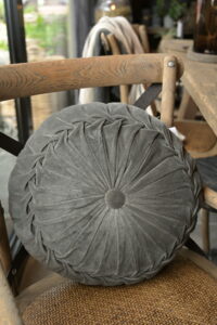 Kussen Rond Velvet Grijs